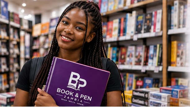 Illustrative image of a student in a bookstore